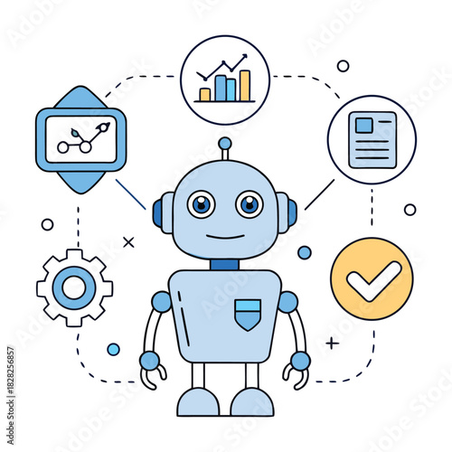 A chatbot-powered future marketing scene where smart AI assistants engage customers instantly, delivering personalized insights, seamless support, and automated brand connections.
