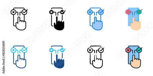 Evaluation icon set multiple style vector collection 

