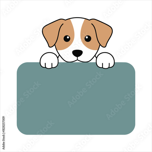 Cute Puppy Holding Blank Sign Perfect for Messages, Announcements, and Promotions