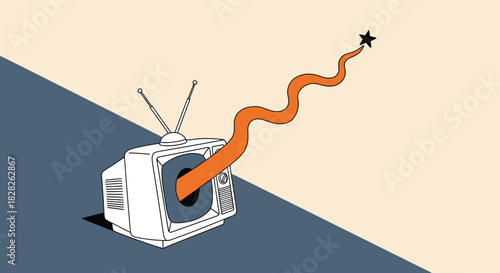 Diagonal split composition deep slate blue bottom warm muted cream top solid color background