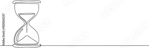 Clean Line Art Hourglass Symbol for Efficient Time Management and Critical Deadlines