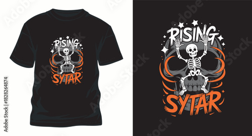 Rising sytar skeleton vector illustration