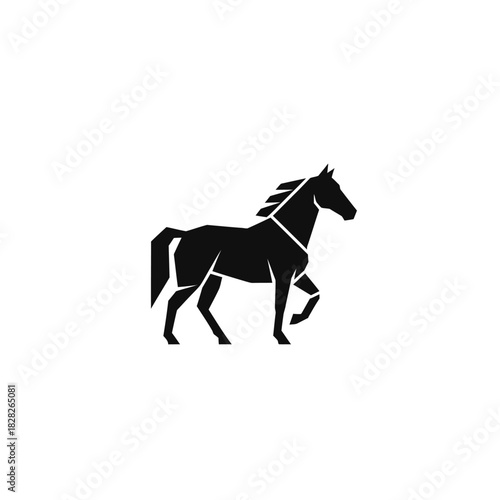 Elegant Black Horse Silhouette A Symbol of Strength and Grace.