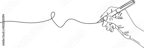 Hand drawing a line with a pen