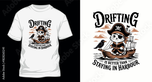 Drifting is better than staying in harbor vector illustration