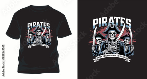 Pirates embrace freedom of open sea vector graphic