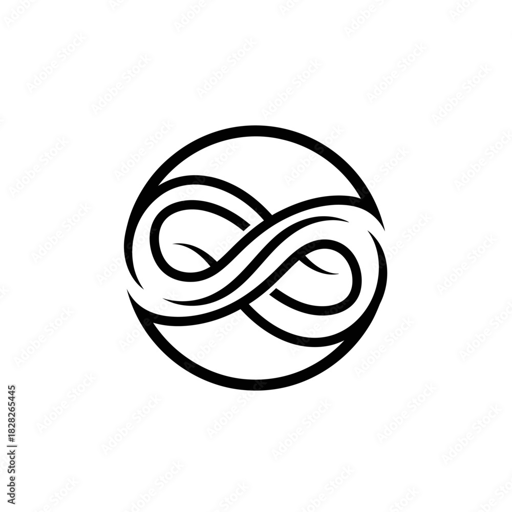 Obraz premium Infinity Symbol Encased in a Circle A Timeless and Elegant Design.