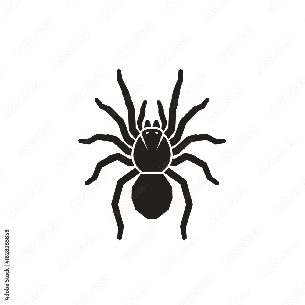 Obraz premium Silhouette of a Spider with Eight Legs and Two Body Sections.