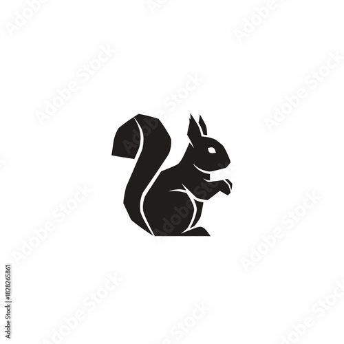Silhouette of a Squirrel A Striking Wildlife Illustration.