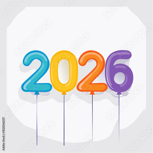 Vibrant New Year 2026 Balloons Celebrating Future Milestones and Joyful Occasions