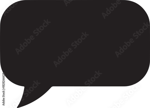 message chat bubble icon on white background Black silhouette