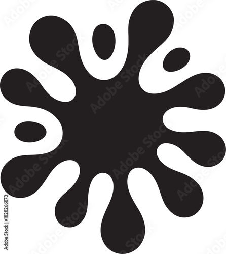 black blob shape silhouette vector set with organic rounded forms, editable stroke design for graphic composition,