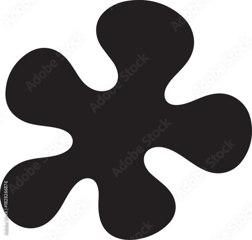black blob shape silhouette vector set with organic rounded forms, editable stroke design for graphic composition,