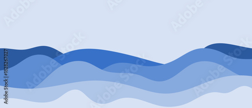 Gradient blue mountain range. Snowy mountain	