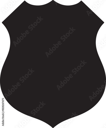 Police badge shape. Vector military shield silhouettes. Security, football patches isolated on white background