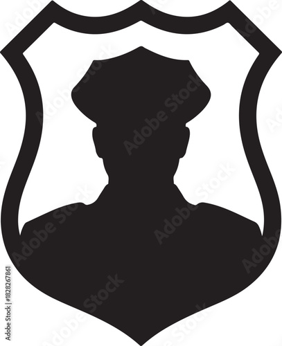 Police badge shape. Vector military shield silhouettes. Security, football patches isolated on white background