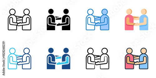 Conflict Resolution icon set multiple style vector collection 
