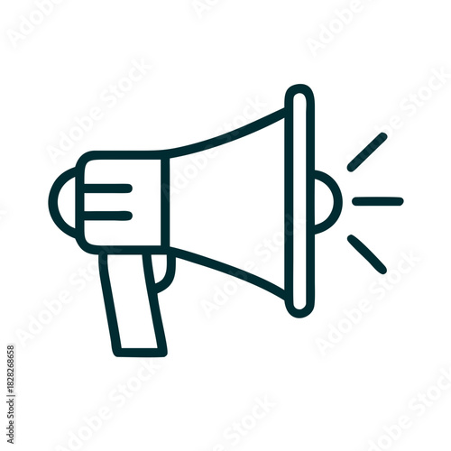 Megaphone icons set. Electric megaphone symbol with sound. Loudspeaker megaphone icon collection. Advertising concept. Flat and line style - stock vector