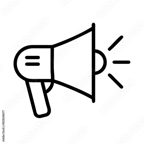 Megaphone icons set. Electric megaphone symbol with sound. Loudspeaker megaphone icon collection. Advertising concept. Flat and line style - stock vector