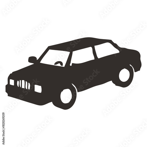Black sedan car icon