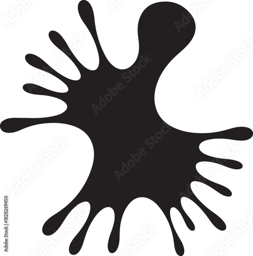  silhouette Black Black paint blots collection of vector icons
