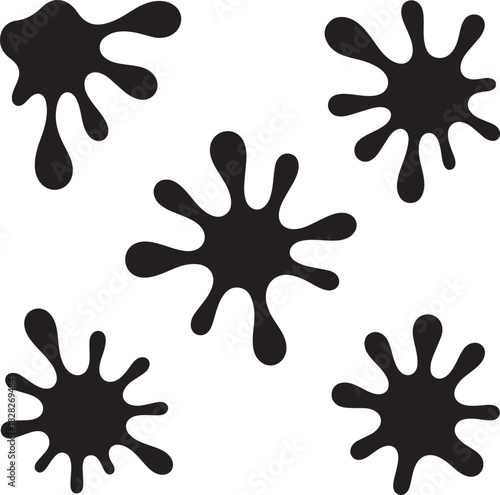  silhouette Black Black paint blots collection of vector icons