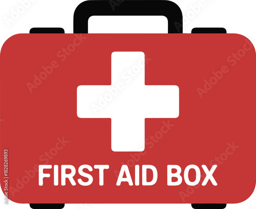 First Aid Kit Medical Cross Black and White Icon medical kit