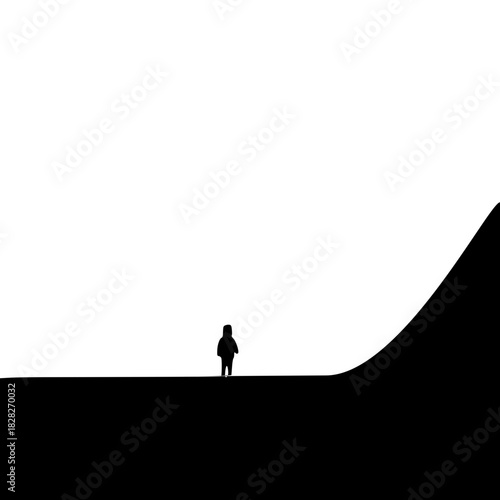 silhouette of a child, walking alone child