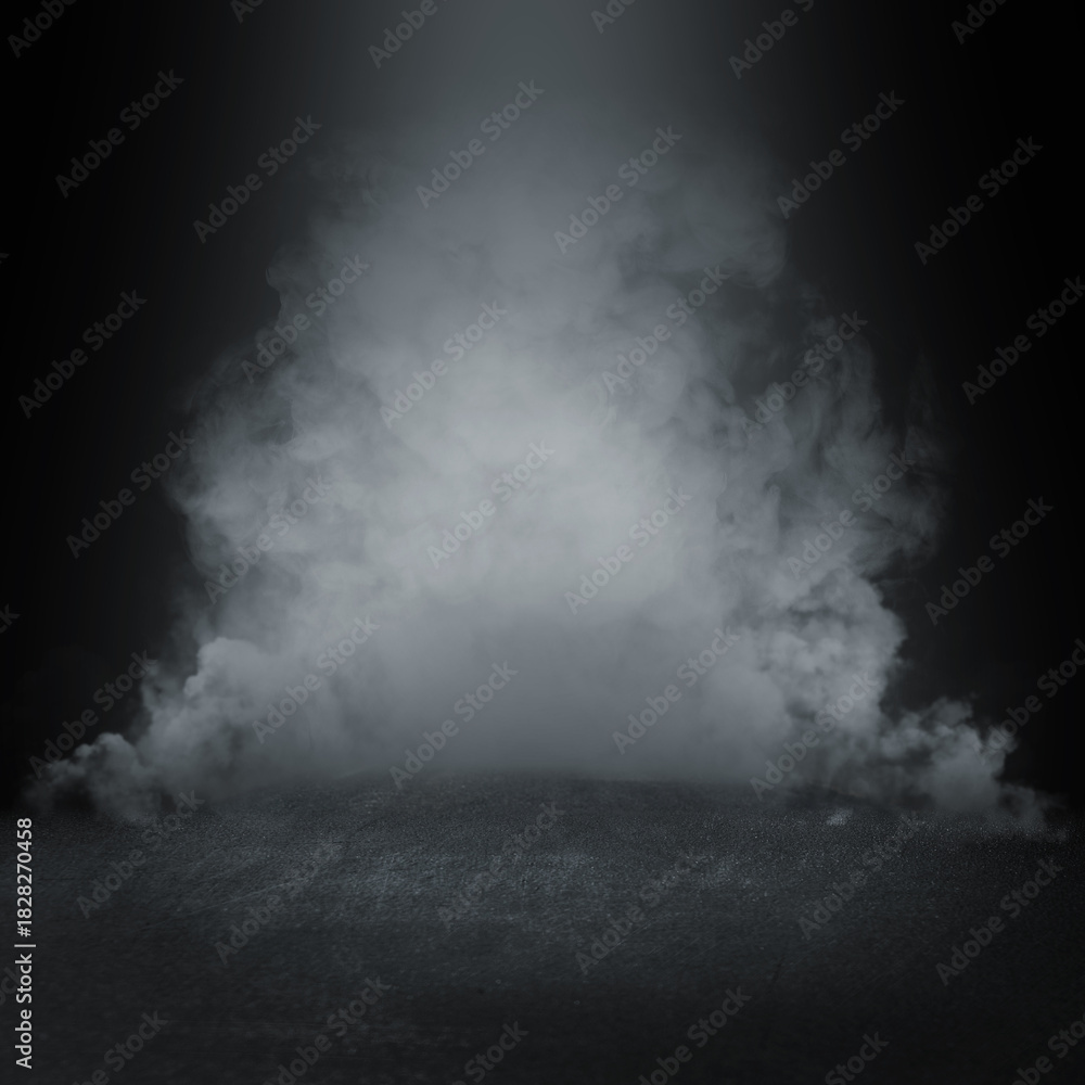 Fototapeta premium White smoke, black background