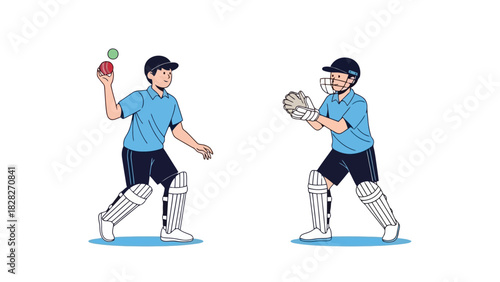 Two Athletes Competing in Outdoor Sports Game Activity and Recreation Illustration