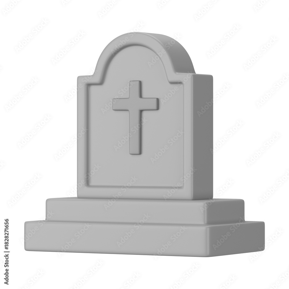 Fototapeta premium PNG 3D tombstone, element illustration, transparent background