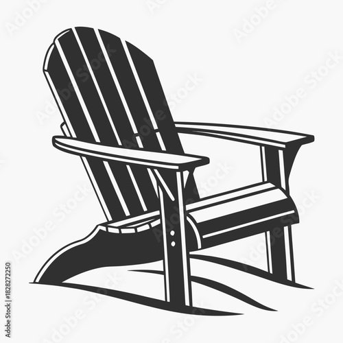 A classic adirondack chair silhouette perfect for relaxing outdoors on a sunny day evoking summer leisure and comfort