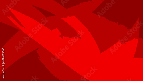 Vibrant Red Abstract Background with Dynamic Overlapping Geometric and Wavy Shapes