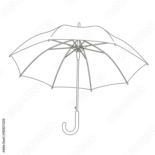 black umbrella isolated on white