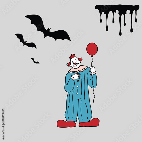 clown nightmare vector