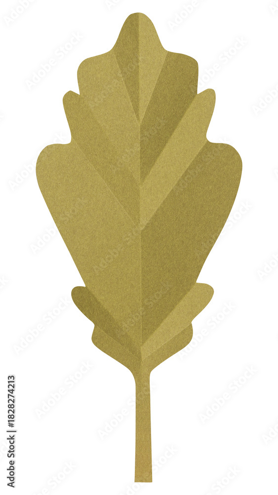 Obraz premium PNG green oak leaf , paper craft element, transparent background