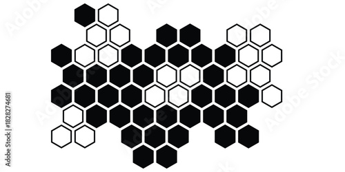 simple black honeycomb pattern for banner poster background.