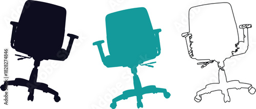  trio of chairs arranged side by side, each showcasing distinct colors and styles against a neutral background, which enhances their visual contrast and appeal.