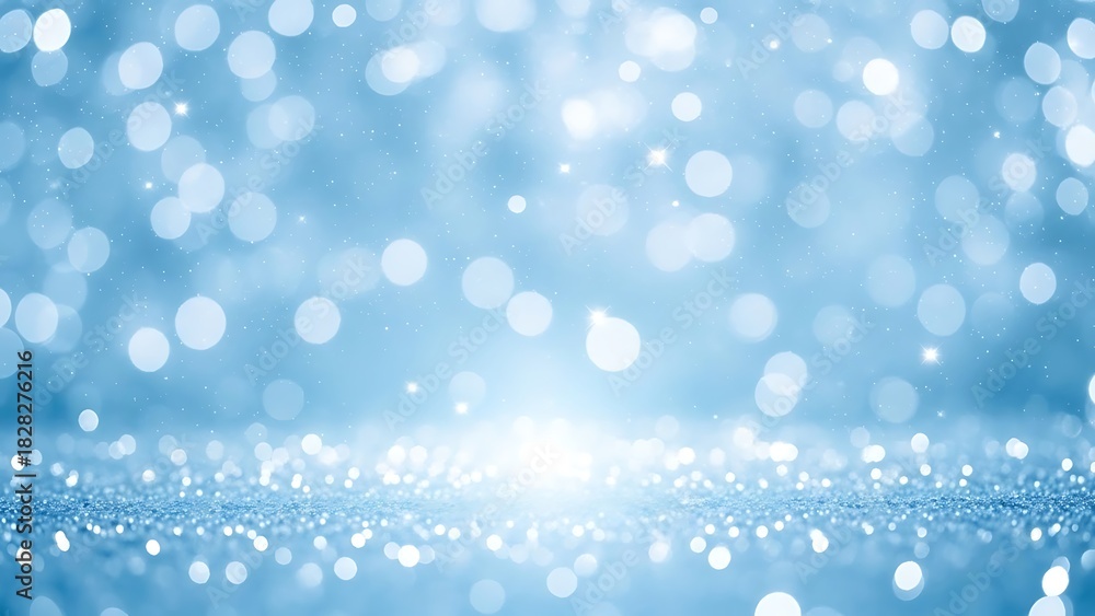 Obraz premium Soft focus blue bokeh lights and shimmering glitter background