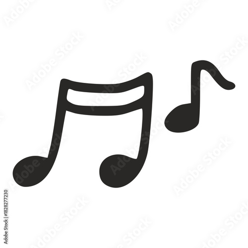 Handdrawn musical note pair illustration
