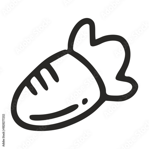 Handdrawn simple carrot shape illustration