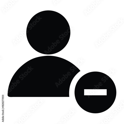 A silhouette of a person with a minus sign icon indicating removal or deletion.