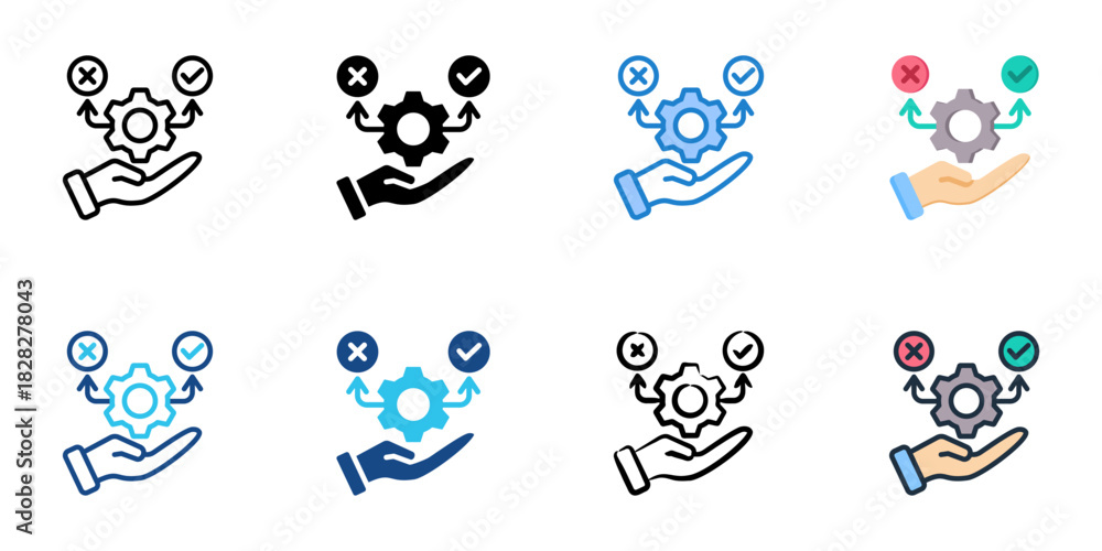 Fototapeta premium Decision Support icon set multiple style vector collection 