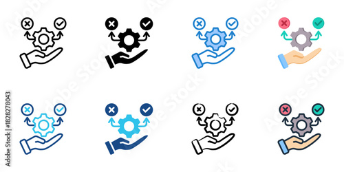 Decision Support icon set multiple style vector collection 
