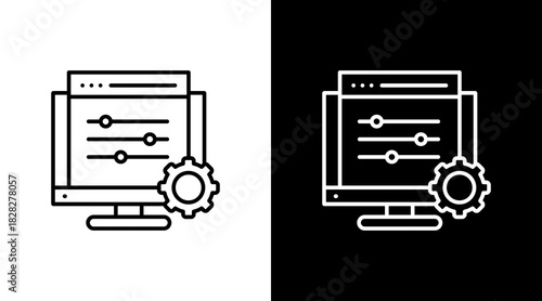 Debugging Tool White Icon Set Design