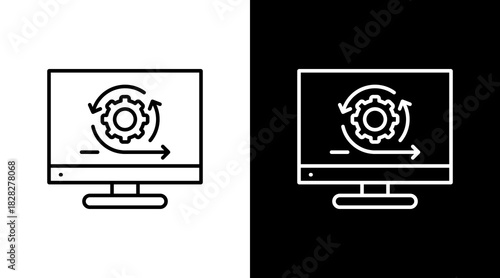 Continuous Integration White Icon Set Design