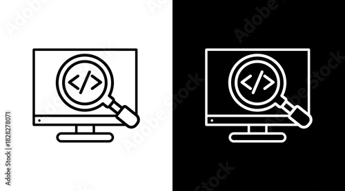 Code Review White Icon Set Design