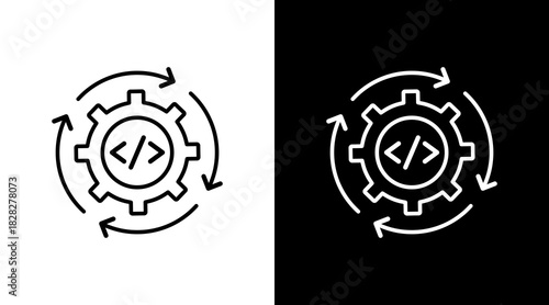 Database Management White Icon Set Design