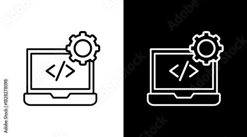 Code Refactoring White Icon Set Design