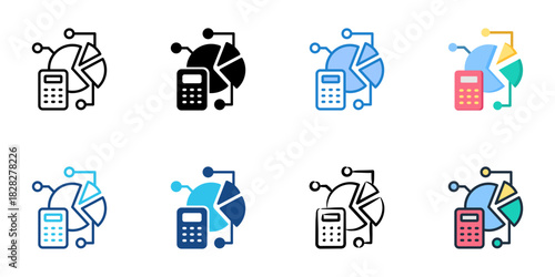 Budgeting icon set multiple style vector collection 
